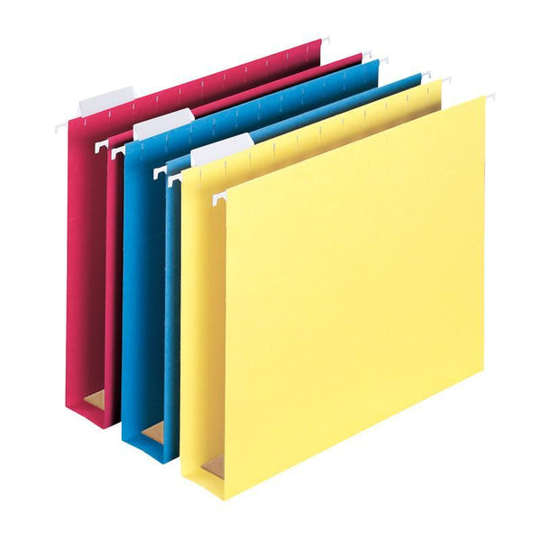 Smead Hanging Box Bottom File Folder with Tab, 2" Expansion, Letter Size, Assorted Colors, 25 per Box (64264)