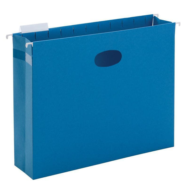 Smead Hanging File Pocket with Tab, 3" Expansion, 1/5-Cut Adjustable Tab, Letter Size, Sky Blue, 25 per Box (64270)