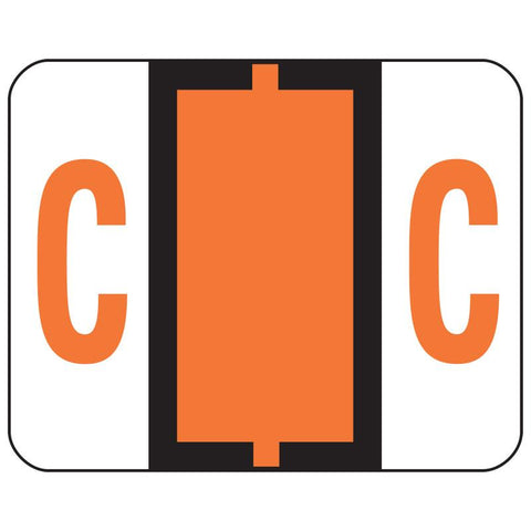Smead BCCR Bar-Style Color-Coded Alphabetic Label, C, Label Roll, Dark Orange, 500 labels per Roll, (67073)