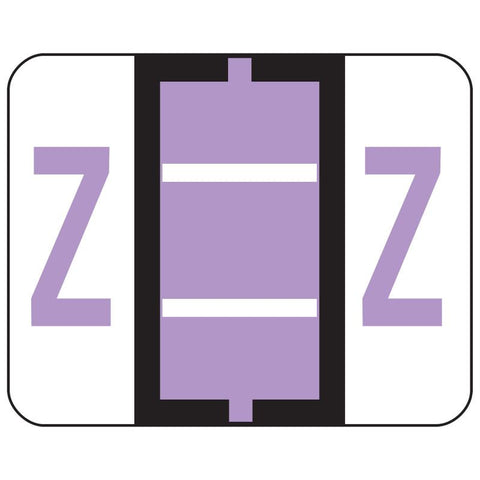 Smead BCCR Bar-Style Color-Coded Alphabetic Label, Z, Label Roll, Lavender, 500 labels per Roll, (67096)