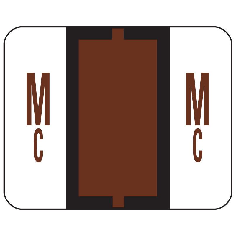 Smead BCCR Bar-Style Color-Coded Alphabetic Label, Mc, Label Roll, Brown, 500 labels per Roll, (67097)