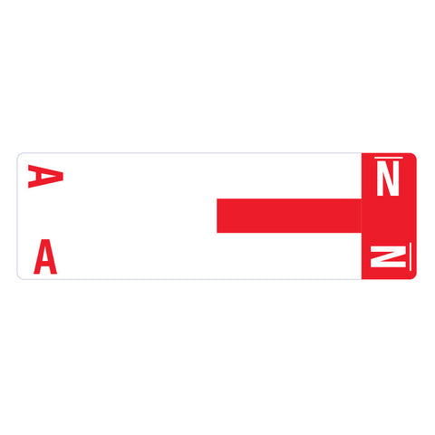 Smead AlphaZ® NCC Color-Coded Label,  A&N, Label Sheet, Red, 100 per Pack (67152)