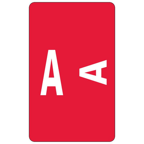 Smead AlphaZ® ACCS Color-Coded Alphabetic Label, A, Label Sheet, Red, 100 labels per Pack (67171)