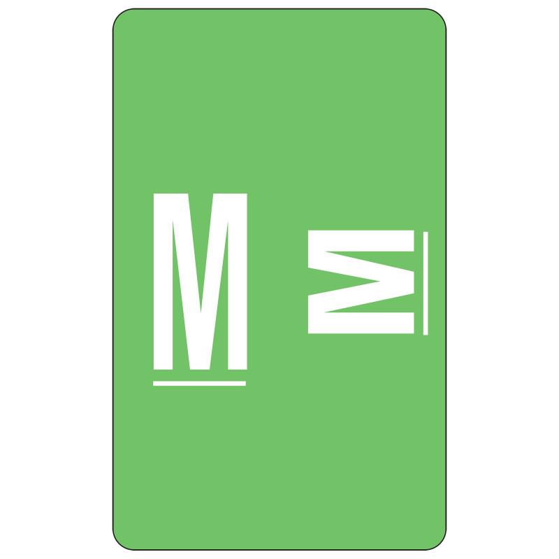 Smead AlphaZ® ACCS Color-Coded Alphabetic Label, M, Label Sheet, Light Green, 100 labels per Pack (67183)