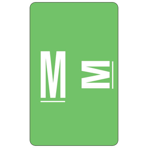 Smead AlphaZ® ACCS Color-Coded Alphabetic Label, M, Label Sheet, Light Green, 100 labels per Pack (67183)