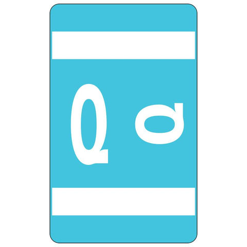 Smead AlphaZ® ACCS Color-Coded Alphabetic Label, Q, Label Sheet, Light Blue, 100 labels per Pack (67187)