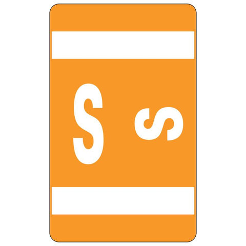Smead AlphaZ® ACCS Color-Coded Alphabetic Label, S, Label Sheet, Orange, 100 labels per Pack (67189)