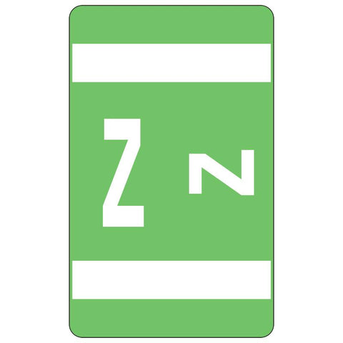 Smead AlphaZ® ACCS Color-Coded Alphabetic Label, Z, Label Sheet, Light Green, 100 labels per Pack (67196)