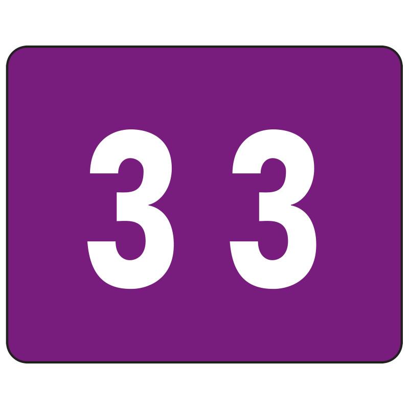 Smead DCCRN Color-Coded Numeric Label, 3, Label Roll, Purple, 500 labels per Roll (67343)
