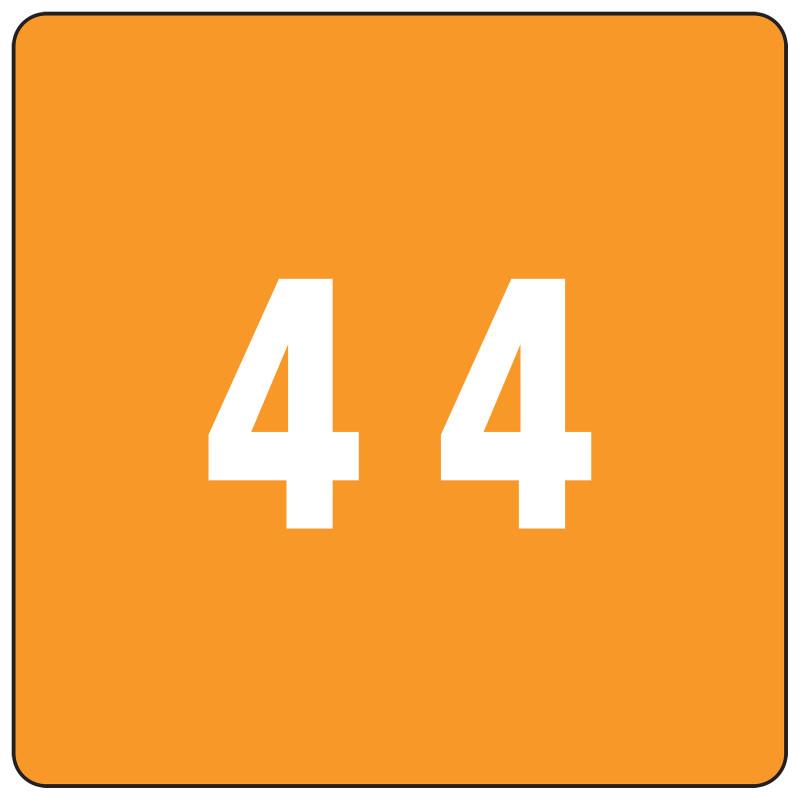 Smead DCC Color-Coded Numeric Label, 4, Label Roll, Orange, 250 labels per Roll (67424)