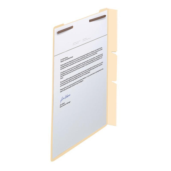 Smead Self-Adhesive Folder Divider, 1" Twin Prong Fastener, Letter Size, Manila, 100 per Box (68027)
