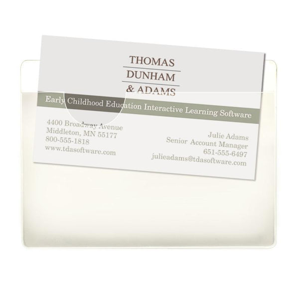 Smead Self-Adhesive Poly Pocket, Business Card Size (4-1/16" W x 3" H), Clear, 68123
