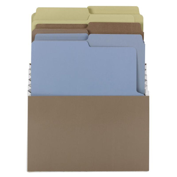 Smead Organized Up® Vertical Stadium® File with Heavyweight Vertical Folders, 3 Pockets, Letter Size, Nutmeg/Earth Tones (70221)