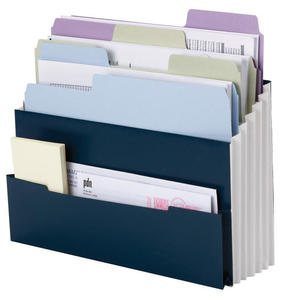 Smead Mini Stadium® File , 3 Pockets, Small Front Pocket, Letter Size, Navy (70231)