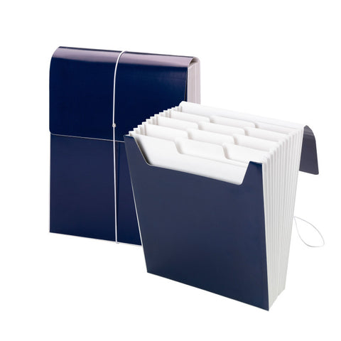 Smead Organized Up® Vertical Expanding File with SuperTab®, 12 Pockets, Letter Size, Monaco Blue (70701)