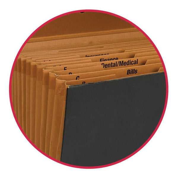 Smead A-Z and Subject Expanding File Box, 19 Pockets, Alphabetic (A-Z) and Subject, Latch Closure, Legal, Black (70804)