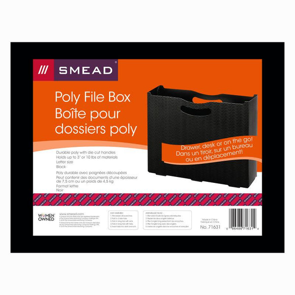 Smead File Box, 3" Expansion, Letter Size, Black (71631)