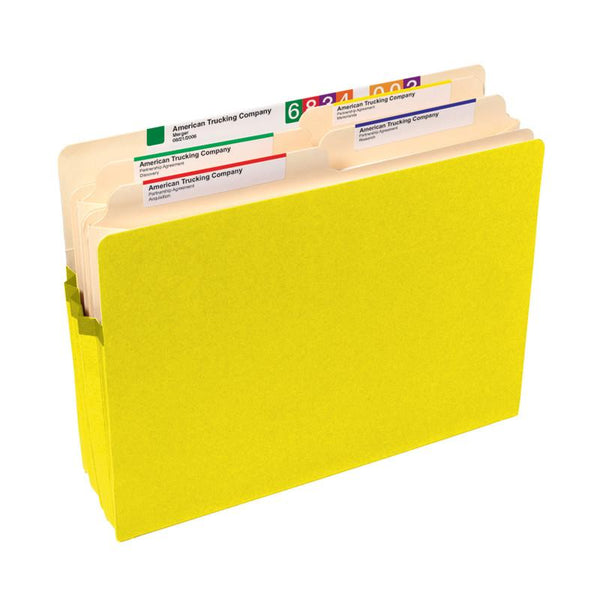 Smead File Pocket, Straight-Cut Tab, 1-3/4" Expansion, Letter Size, Yellow, 25 per Box (73223)