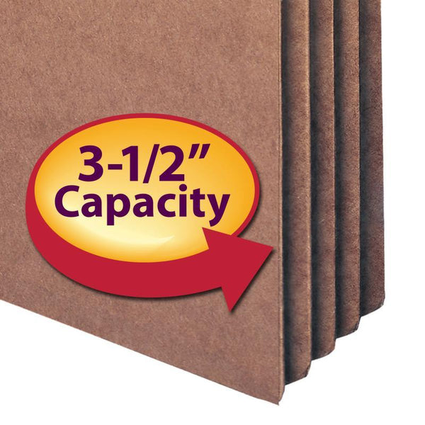 Smead File Pocket, Straight-Cut Tab, 3-1/2" Expansion, Letter Size, Redrope, 25 per Box (73224)