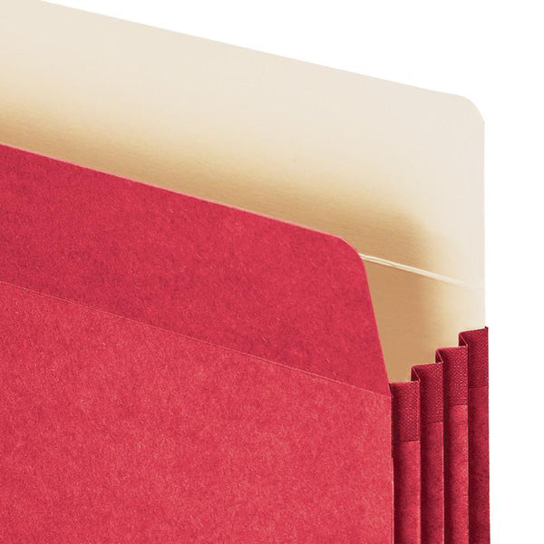 Smead File Pocket, Straight-Cut Tab, 3-1/2" Expansion, Legal Size, Red, 25 per Box (74231)