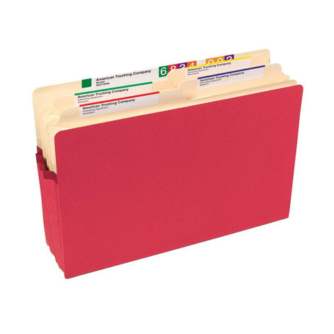 Smead File Pocket, Straight-Cut Tab, 5-1/4" Expansion, Legal Size, Red, 10 per Box (74241)