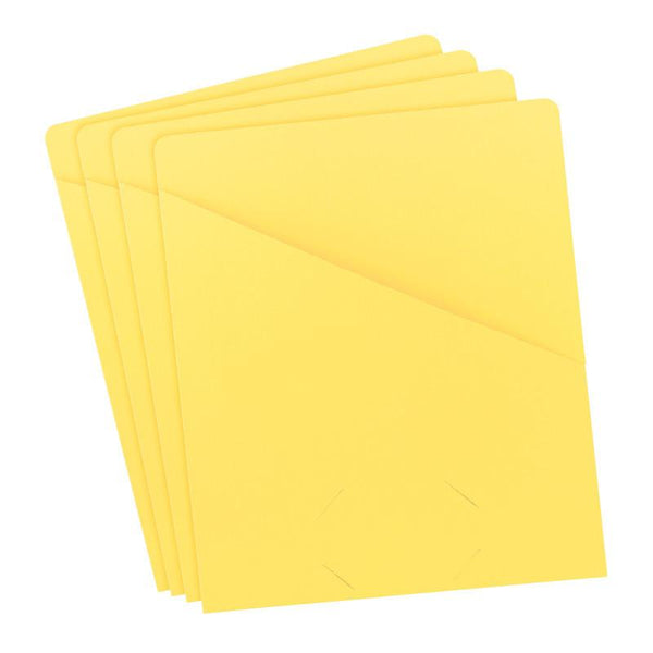 Pack of 25 Smead Organized Up® Slash Jacket, Letter Size, Yellow (75434)