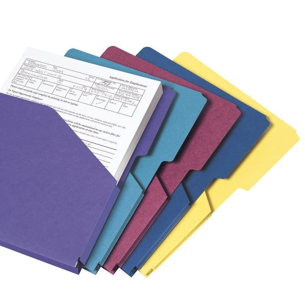Smead Organized Up® Expanding Slash Jacket, 2/5-Cut Tab, 1" Expansion, Letter Size, Assorted Colors, 5 per Pack (75445)