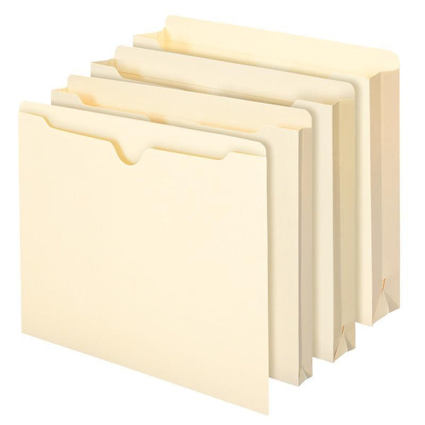 Smead File Jacket, Reinforced Straight-Cut Tab, Flat-No Expansion, Letter Size, Manila, 100 per Box (75500)