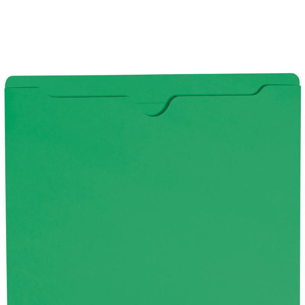 Smead File Jacket, Reinforced Straight-Cut Tab, Flat-No Expansion, Letter Size, Green, 100 per Box (75503)