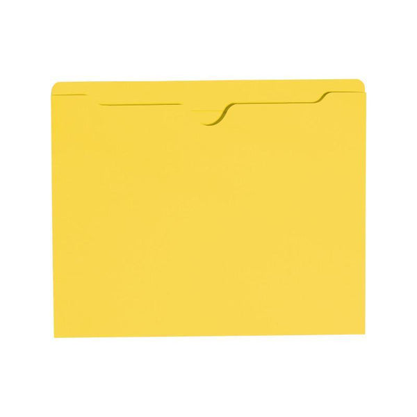 Smead File Jacket, Reinforced Straight-Cut Tab, Flat-No Expansion, Letter Size, Yellow, 100 per Box (75511)