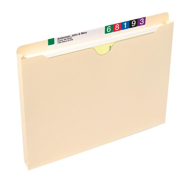 Smead File Jacket, Reinforced Straight-Cut Tab, 1" Expansion, Letter Size, Manila, 50 per Box (75520)