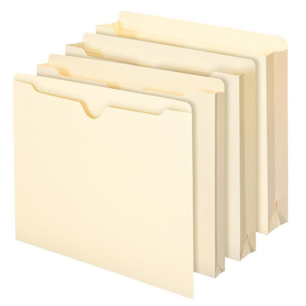 Smead File Jacket, Reinforced Straight-Cut Tab, 2" Expansion, Letter Size, Manila, 50 per Box (75560)
