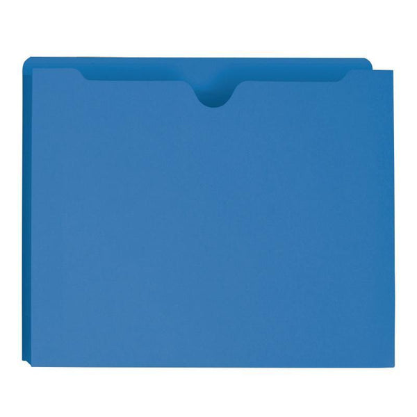 Smead File Jacket, Reinforced Straight-Cut Tab, 2" Expansion, Letter Size, Blue, 50 per Box (75562)