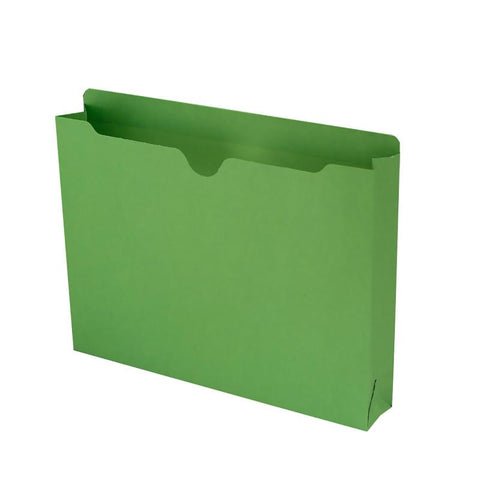 Smead File Jacket, Reinforced Straight-Cut Tab, 2" Expansion, Letter Size, Green, 50 per Box (75563)
