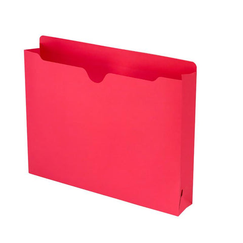 Smead File Jacket, Reinforced Straight-Cut Tab, 2" Expansion, Letter Size, Red, 50 per Box (75569)
