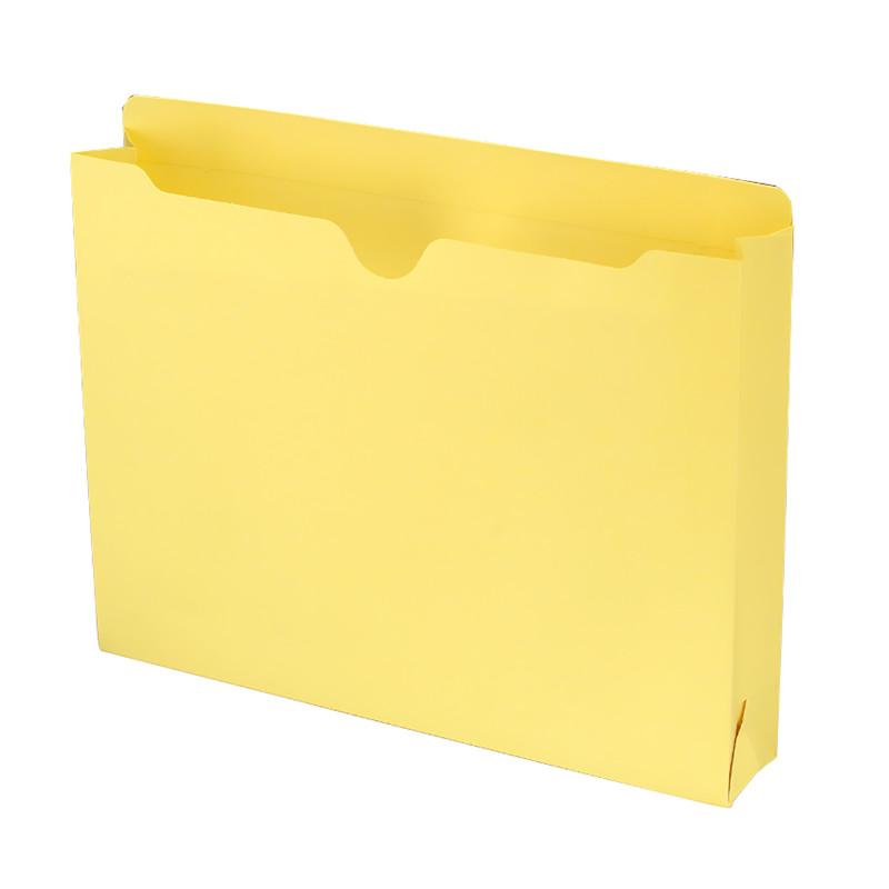 Smead File Jacket, Reinforced Straight-Cut Tab, 2" Expansion, Letter Size, Yellow, 50 per Box (75571)