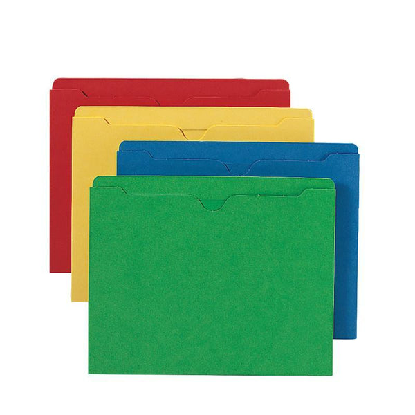 Smead File Jacket, Reinforced Straight-Cut Tab, Flat-No Expansion, Letter Size, Assorted Colors, 100 per Box (75613)