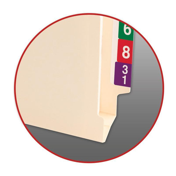 Smead End Tab File Jacket, Shelf-Master® Reinforced Straight-Cut Tab, 1-1/2" Expansion, Letter Size, Manila, 50 per Box (75740)