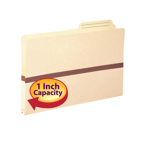 Smead File Pocket, 2/5-Cut Printed Tab, Tear-resistant, Legal Size, Manila, 50 per Box (76487)