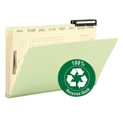 Smead Pressboard Mortgage File Folder, 2/5-Cut Right Position Flat Metal Tab, 14-3/4"W x 10"H, Guide Height, 10 per Box (78208)