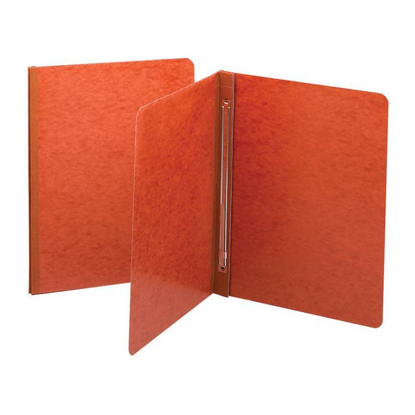 Smead Premium Pressboard Report Cover, Metal Prong with Compressor, Side Fastener, 3" Capacity, Letter Size, Red, 25 per Box (81752)