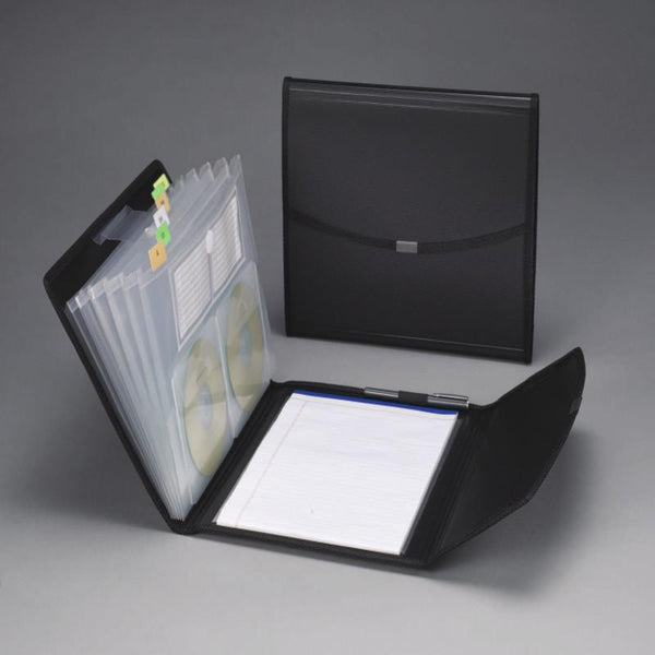 Smead Poly Pro Series II Pad Folio, 7-Pocket Expanding File, Letter Size, Black (85830)