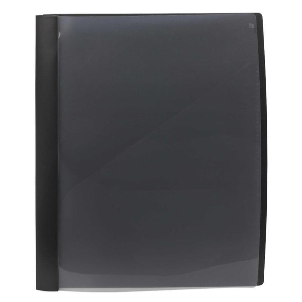 Smead Clear Front Poly Report Cover, 3 Tang-style Fasteners, Up to 25 Sheets, Letter Size, Black, 5 per Pack (86010)