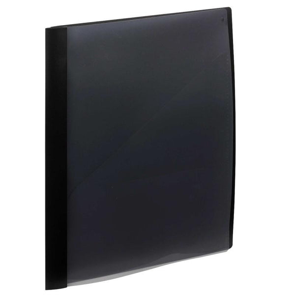 Smead Clear Front Poly Report Cover, 3 Tang-style Fasteners, Up to 25 Sheets, Letter Size, Black, 5 per Pack (86010)