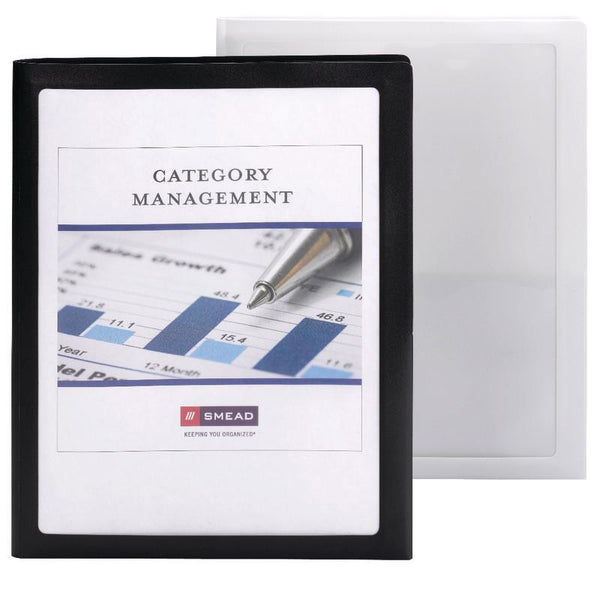 Smead Frame View Poly Two-Pocket Folder, Letter Size, Black, 5 per Pack (87705)