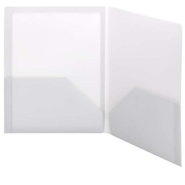Smead Frame View Poly Two-Pocket Folder, Letter Size, Oyster, 5 per Pack (87706)