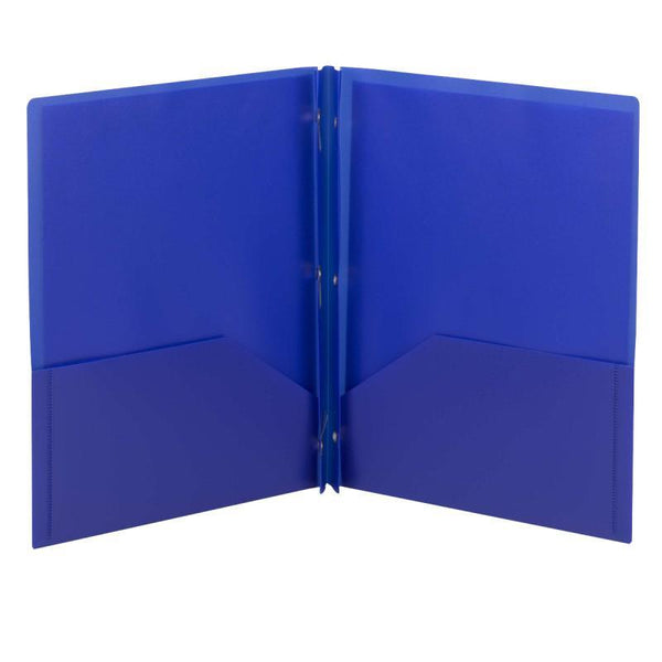 Smead Poly Two-Pocket Folder, Tang-style Fastener, Letter Size, Dark Blue, 25 per Box (87726)