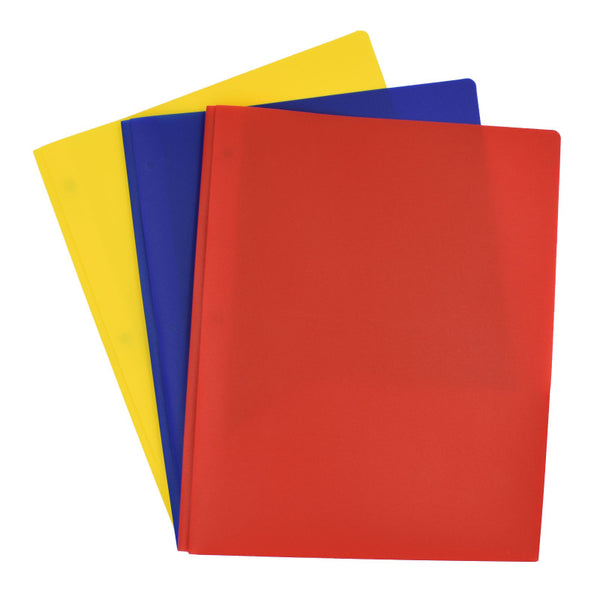 Smead Poly Two-Pocket Folder with Tang Style Fasteners, Letter Size, Assorted Colors, 6 per Pack (87746)