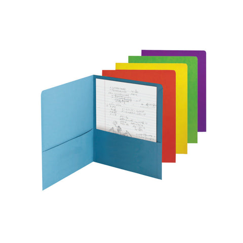 Carton of 50 Smead Two-Pocket File Folder, Letter Size, Assorted Colors, (87863)