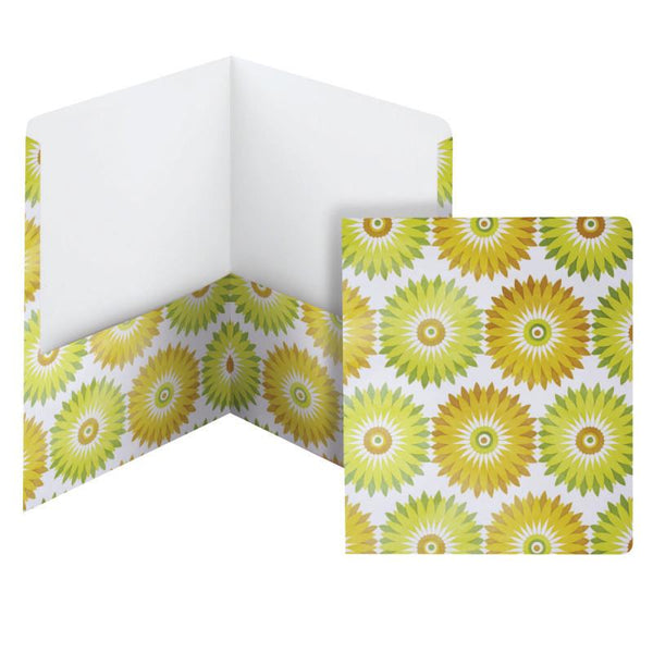 Carton of 50 Smead Style Collection Two-Pocket File Folders, Letter Size, Flower/Retro (87920)